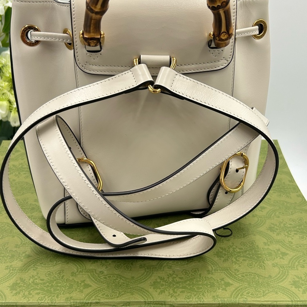 Gucci Leather bamboo backpack made in Italy NWT - Picture 5 of 12